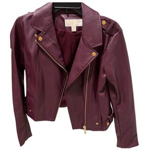 Michael Kors leather jacket (faux leather), maroon, Small